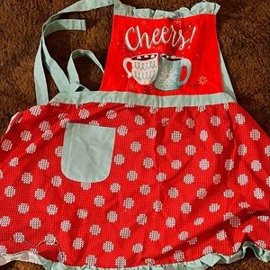 Hobby Lobby "Cheers!" Red and white polka dot apron. Never worn. Brand new.